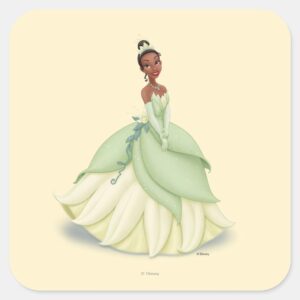 Tiana Green Dress Square Sticker