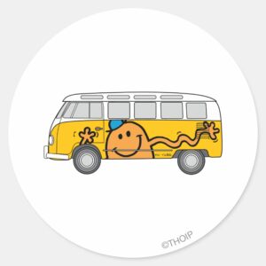 Tickle_Bus_Classic_Round_Sticker_1 Tickle Bus Classic Round Sticker