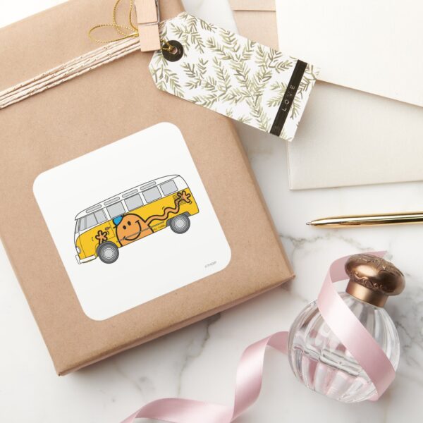 Tickle_Bus_Square_Sticker_5 Tickle Bus Square Sticker