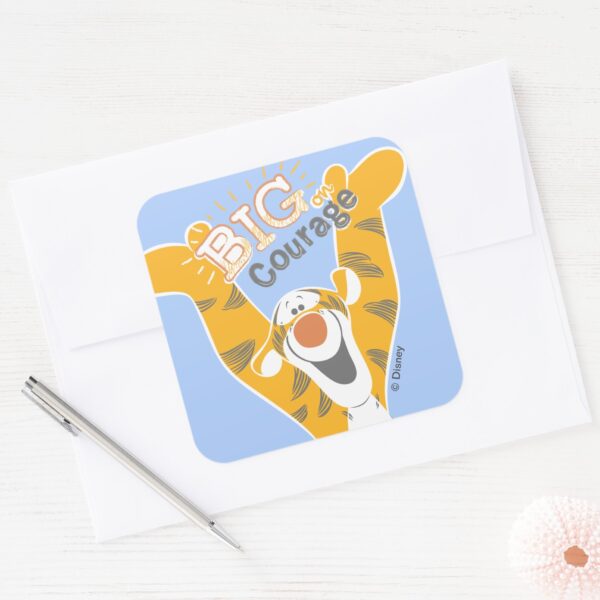 Tigger___Big_Courage_Square_Sticker_3 Tigger Big Courage Square Sticker
