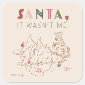 Tigger Santa It Wasnt Me Square Sticker