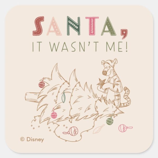 Tigger Santa It Wasnt Me Square Sticker