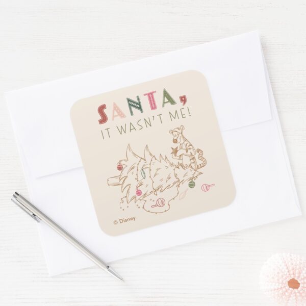 Tigger Santa It Wasnt Me Square Sticker