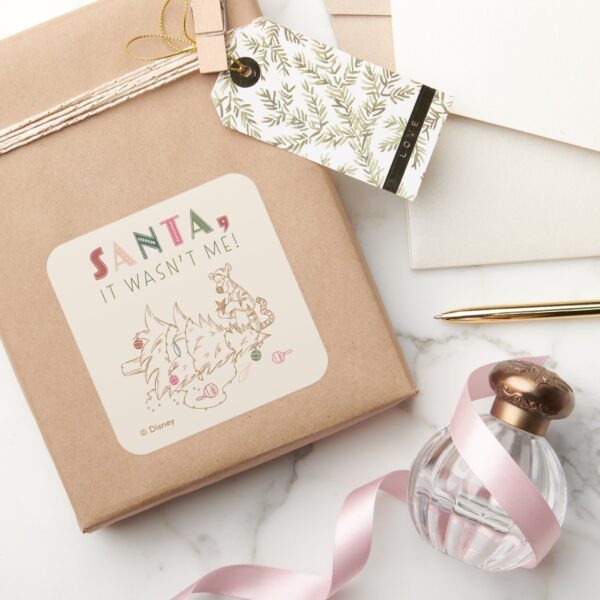 Tigger Santa It Wasnt Me Square Sticker