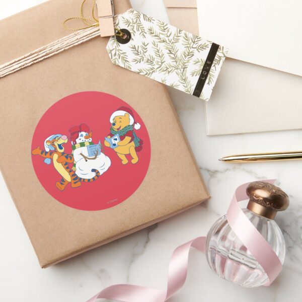 Tigger_and_Pooh_Carolling_Classic_Round_Sticker_5 Tigger And Pooh Carolling Classic Round Sticker