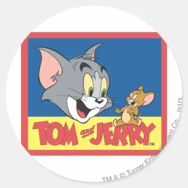 Tom_And_Jerry_Logo_Flat_Classic_Round_Sticker_1 Tom And Jerry Logo Flat Classic Round Sticker