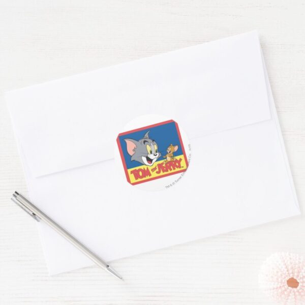 Tom_And_Jerry_Logo_Flat_Classic_Round_Sticker_3 Tom And Jerry Logo Flat Classic Round Sticker
