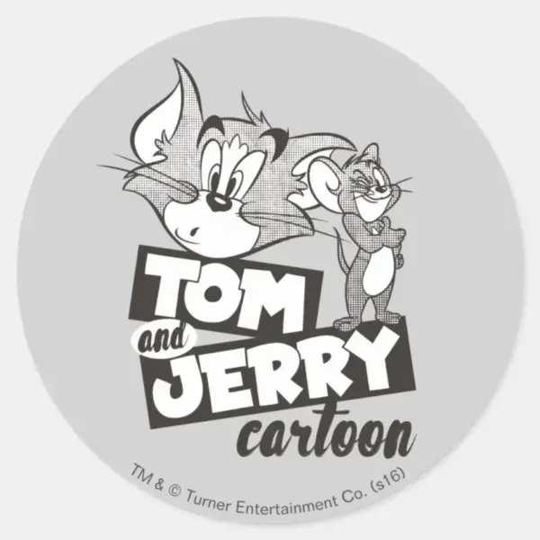Tom_And_Jerry___Tom_And_Jerry_Cartoon_Classic_Round_Sticker_1 Tom And Jerry Tom And Jerry Cartoon Classic Round Sticker