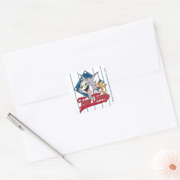 Tom_And_Jerry___Tom_And_Jerry_On_Baseball_Diamond_Square_Sticker_3 Tom And Jerry Tom And Jerry On Baseball Diamond Square Sticker