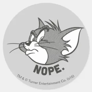Tom And Jerry Tom Says Nope Classic Round Sticker