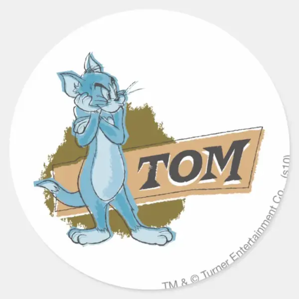 Tom_Attitude_Logo_Classic_Round_Sticker_1 Tom Attitude Logo Classic Round Sticker