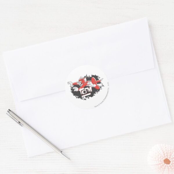 Tom_Black_and_Red_Logo_Classic_Round_Sticker_3 Tom Black And Red Logo Classic Round Sticker