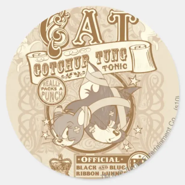 Tom_Cat_Gotchur_Tung_Tonic_Classic_Round_Sticker_1 Tom Cat Gotchur Tung Tonic Classic Round Sticker