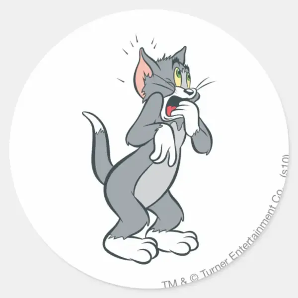 Tom_Shocked_Classic_Round_Sticker_1 Tom Shocked Classic Round Sticker