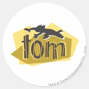 Tom Silhouette Logo Classic Round Sticker