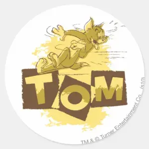 Tom Sliding Stop Classic Round Sticker