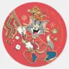 Tom_&_Jerry_Lighting_Firecrackers_Classic_Round_Sticker_1 Tom Jerry Lighting Firecrackers Classic Round Sticker