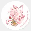 Tom Jerry Valentine Painting Classic Round Sticker