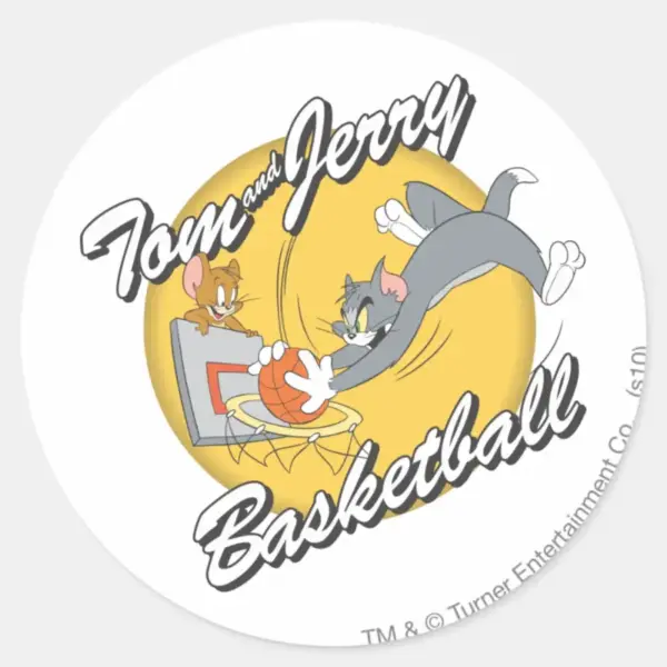 Tom_and_Jerry_Basketball_2_Classic_Round_Sticker_1 Tom And Jerry Basketball 2 Classic Round Sticker