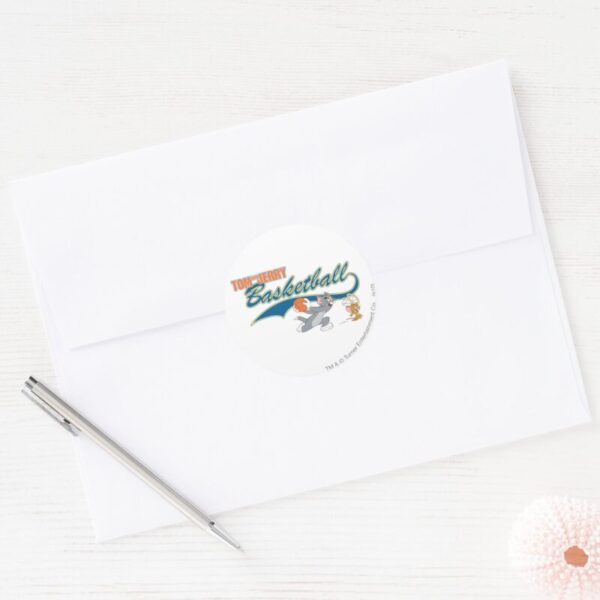 Tom And Jerry Basketball 5 Classic Round Sticker