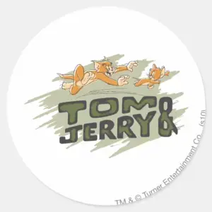 Tom And Jerry Chase Logo Classic Round Sticker