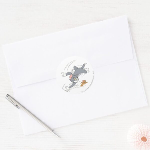 Tom_and_Jerry_Chase_Turn_Classic_Round_Sticker_3 Tom And Jerry Chase Turn Classic Round Sticker