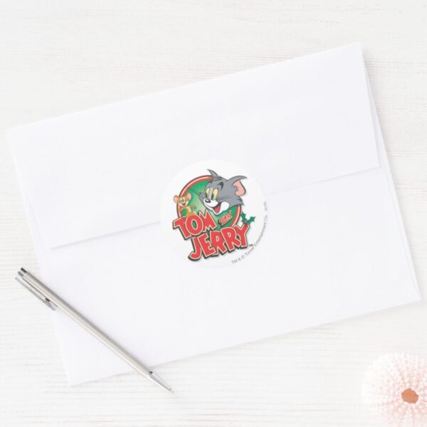 Tom_and_Jerry_Classic_Logo_Classic_Round_Sticker_3 Tom And Jerry Classic Logo Classic Round Sticker