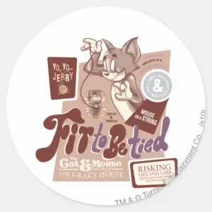 Tom And Jerry Fit To Be Tied Classic Round Sticker