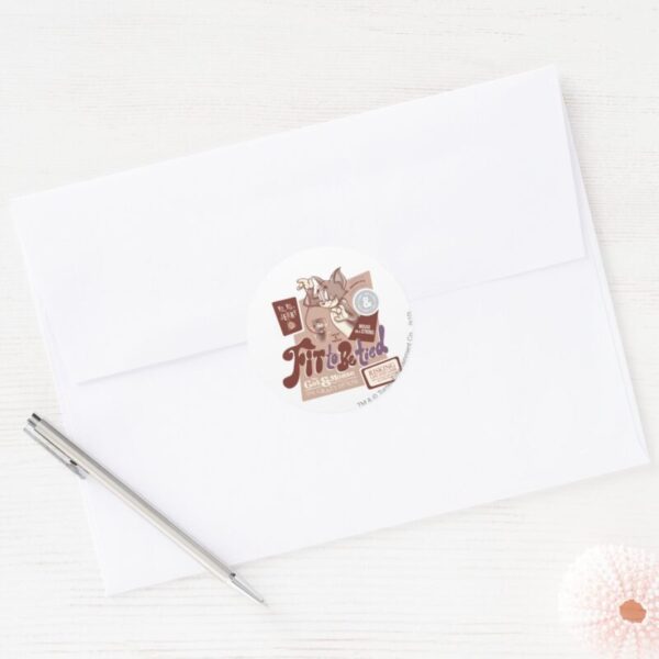 Tom_and_Jerry_Fit_To_Be_Tied_Classic_Round_Sticker_3 Tom And Jerry Fit To Be Tied Classic Round Sticker