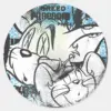 Tom And Jerry Grimey Classic Round Sticker