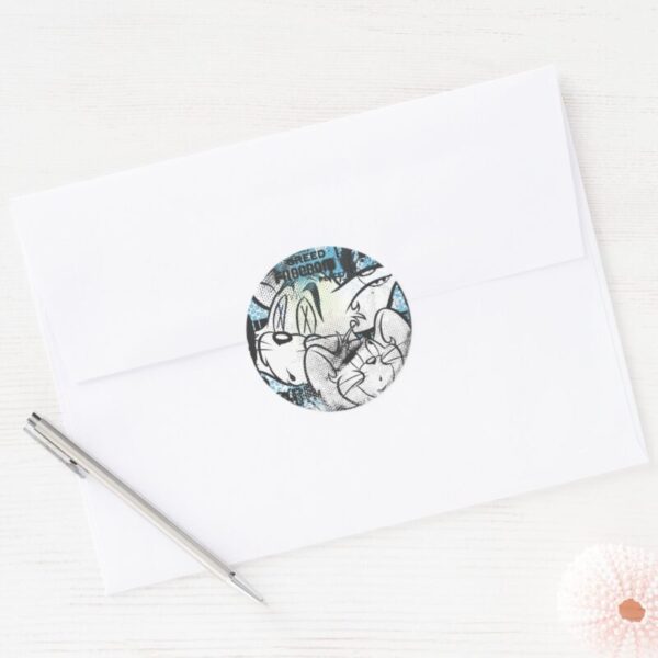 Tom And Jerry Grimey Classic Round Sticker