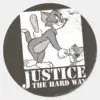 Tom And Jerry Justice The Hard Way Classic Round Sticker