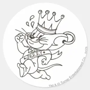 Tom And Jerry King Jerry Classic Round Sticker