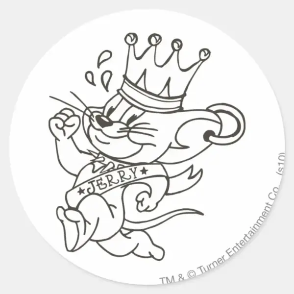 Tom And Jerry King Jerry Classic Round Sticker