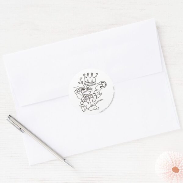 Tom And Jerry King Jerry Classic Round Sticker