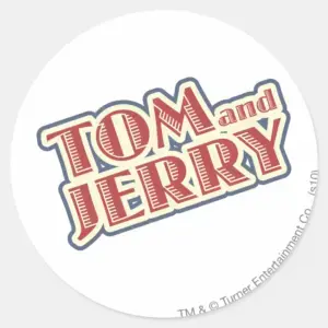 Tom And Jerry Logo Classic Round Sticker