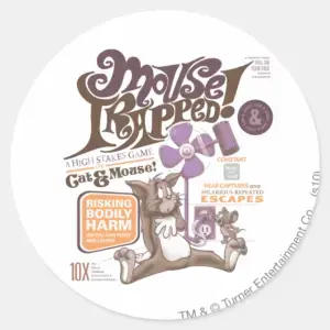 Tom And Jerry Mouse Trapped Classic Round Sticker