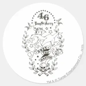 Tom And Jerry Obey The Master 1 Classic Round Sticker