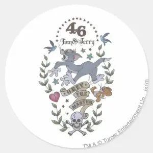 Tom And Jerry Obey The Master 2 Classic Round Sticker