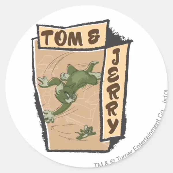 Tom_and_Jerry_On_A_Tan_Couch_Classic_Round_Sticker_1 Tom And Jerry On A Tan Couch Classic Round Sticker