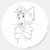 Tom_and_Jerry_On_Head_Classic_Round_Sticker_1 Tom And Jerry On Head Classic Round Sticker