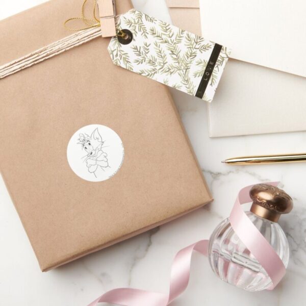 Tom_and_Jerry_On_Head_Classic_Round_Sticker_5 Tom And Jerry On Head Classic Round Sticker