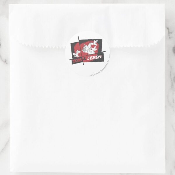 Tom_and_Jerry_Red_and_Black_Classic_Round_Sticker_4 Tom And Jerry Red And Black Classic Round Sticker