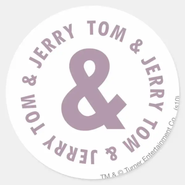 Tom And Jerry Round Logo 10 Classic Round Sticker