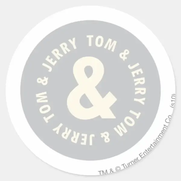 Tom_and_Jerry_Round_Logo_1_Classic_Round_Sticker_1 Tom And Jerry Round Logo 1 Classic Round Sticker
