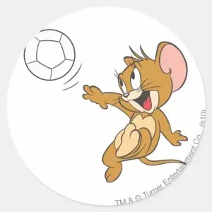 Tom And Jerry Soccer Football 1 Classic Round Sticker