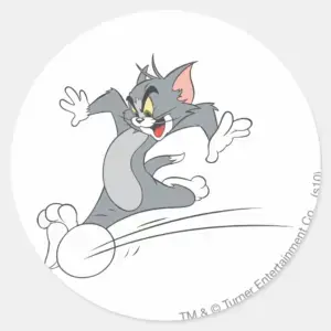 Tom And Jerry Soccer Football 3 Classic Round Sticker