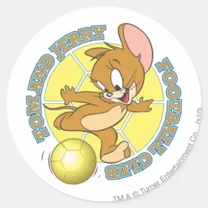 Tom And Jerry Soccer Football 4 Classic Round Sticker