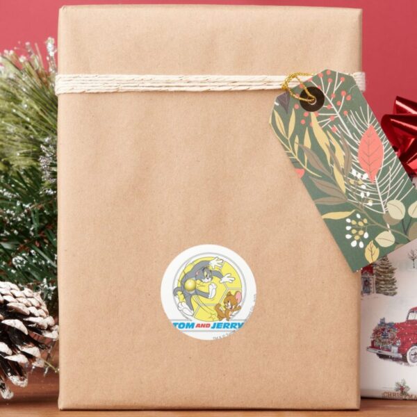 Tom And Jerry Soccer Football 8 Classic Round Sticker