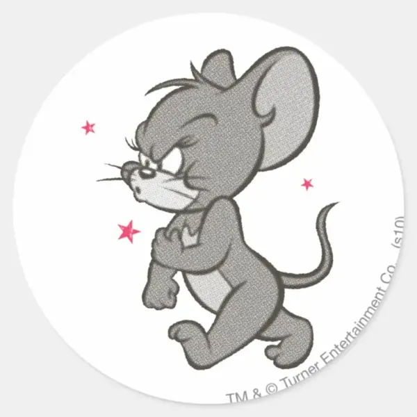 Tom_and_Jerry_Tough_Mouse_1_Classic_Round_Sticker_1 Tom And Jerry Tough Mouse 1 Classic Round Sticker